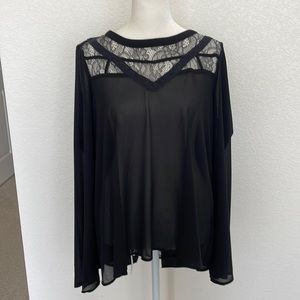 Flowy Cape Back Lace Top